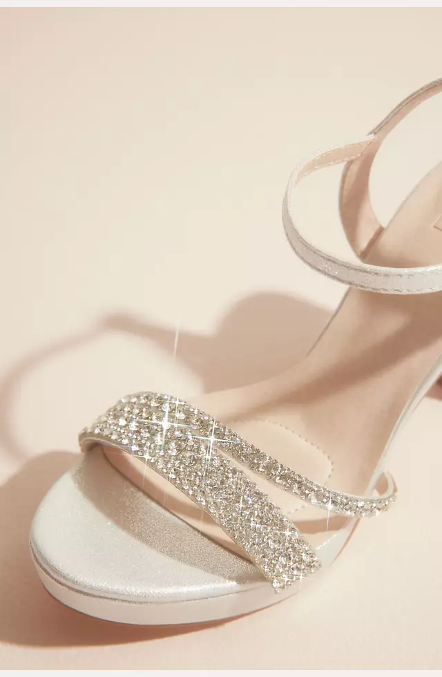 Crystal Embellished Metallic Platform Heels | David's Bridal