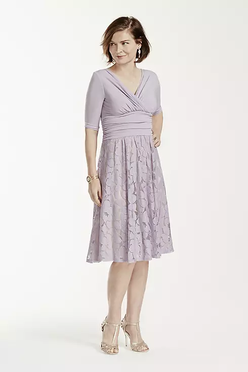 3/4 Sleeve Jersey Top with Lace A-Line Skirt Image 1