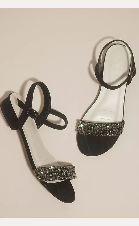 Embellished Low Block Heel Sandal with Ankle Strap Image 4