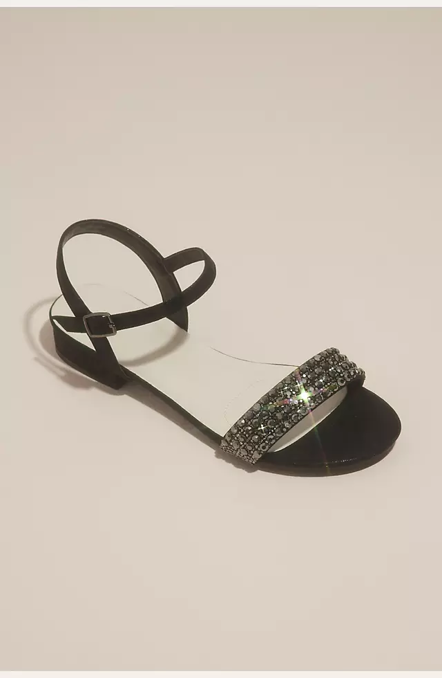 Embellished Low Block Heel Sandal with Ankle Strap Image