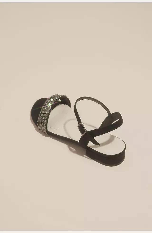 Embellished Low Block Heel Sandal with Ankle Strap Image 2
