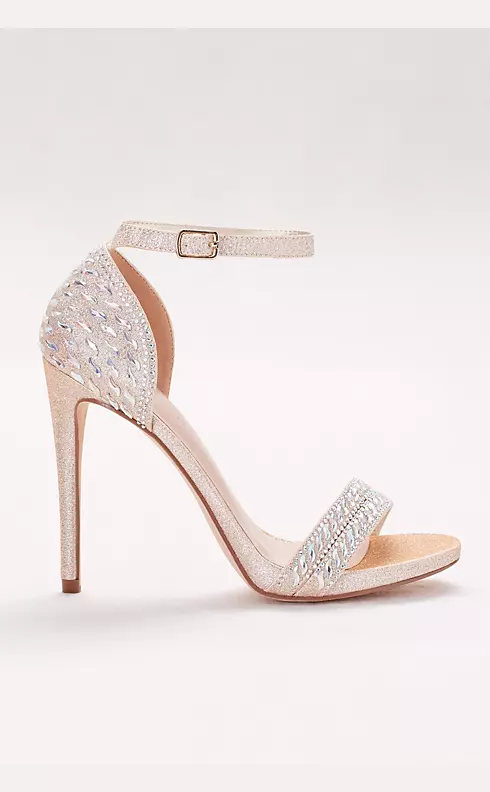 Metallic Ankle-Strap Sandals with Iridescent Gems Image 3