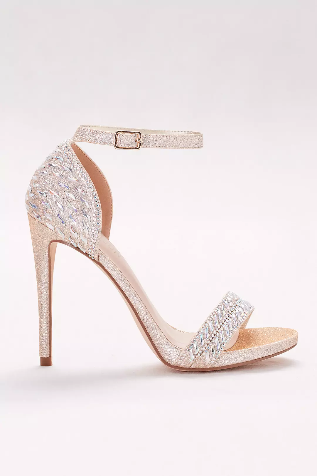 Metallic Ankle-Strap Sandals with Iridescent Gems Image 3