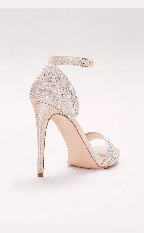 Metallic Ankle-Strap Sandals with Iridescent Gems Image 2