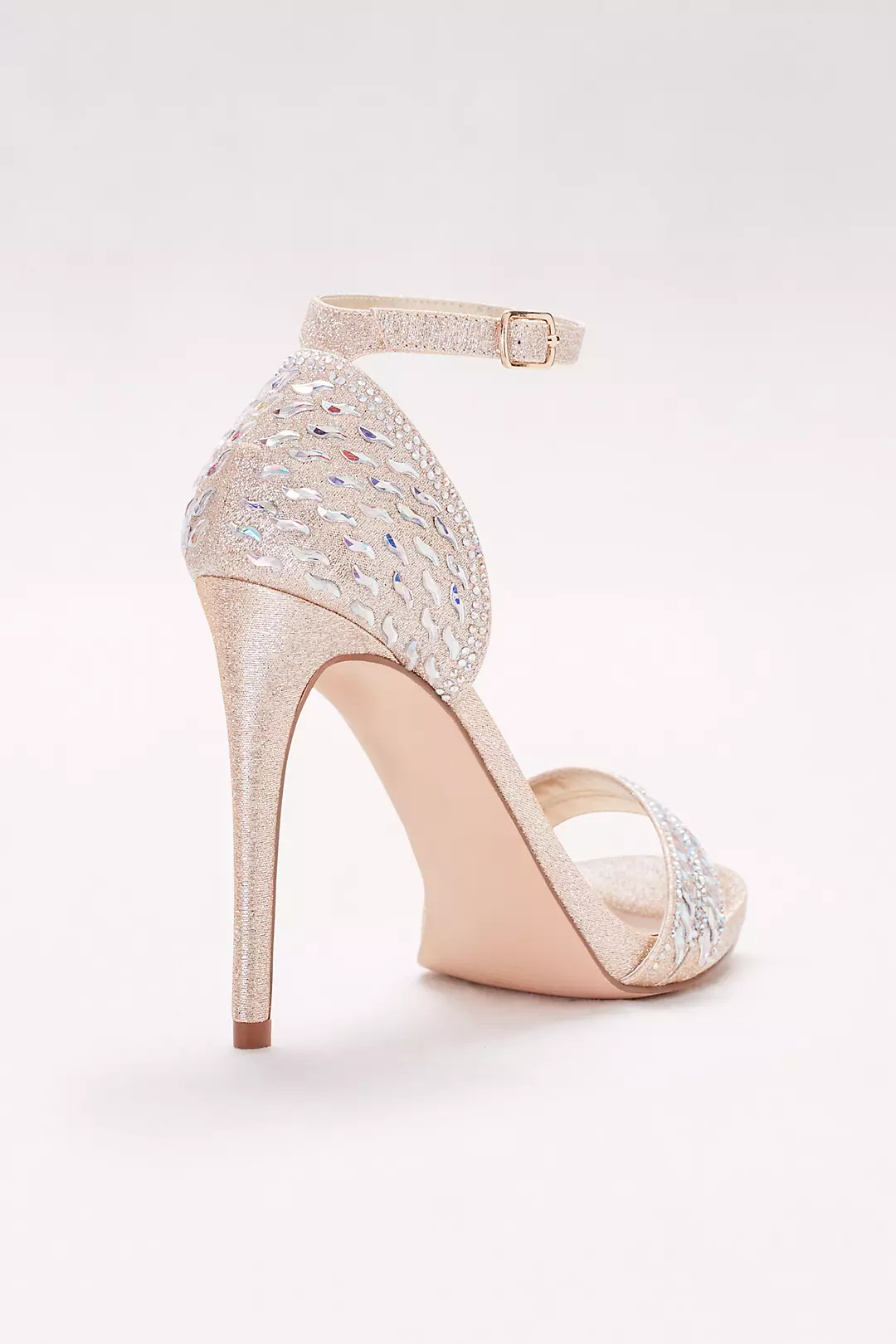 Metallic Ankle-Strap Sandals with Iridescent Gems Image 2