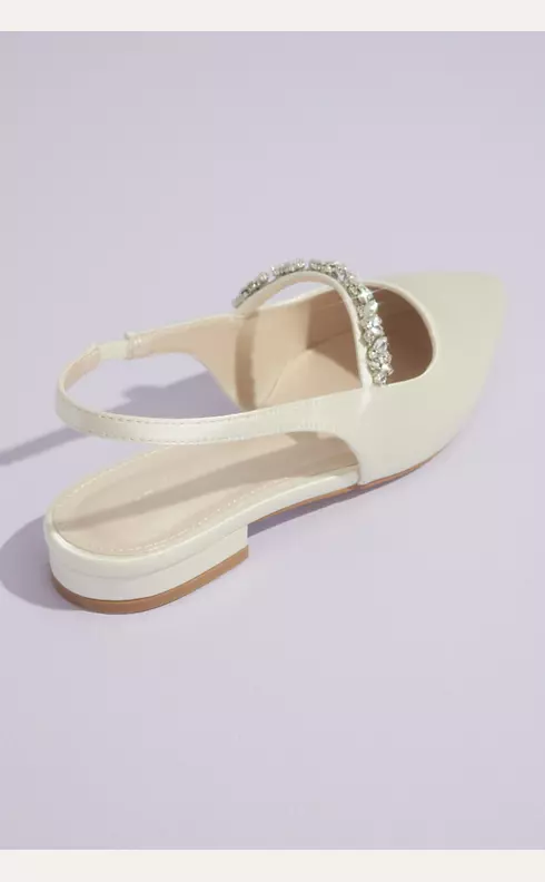 Satin Slingback Flats with Crystal Strap Image 2