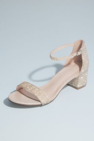 DB Studio Pink Heeled Sandals (Crystal and Pearl Block Heel Sandals)