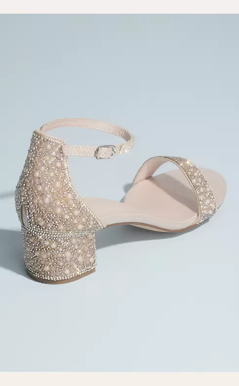 Crystal and Pearl Block Heel Sandals Image 2