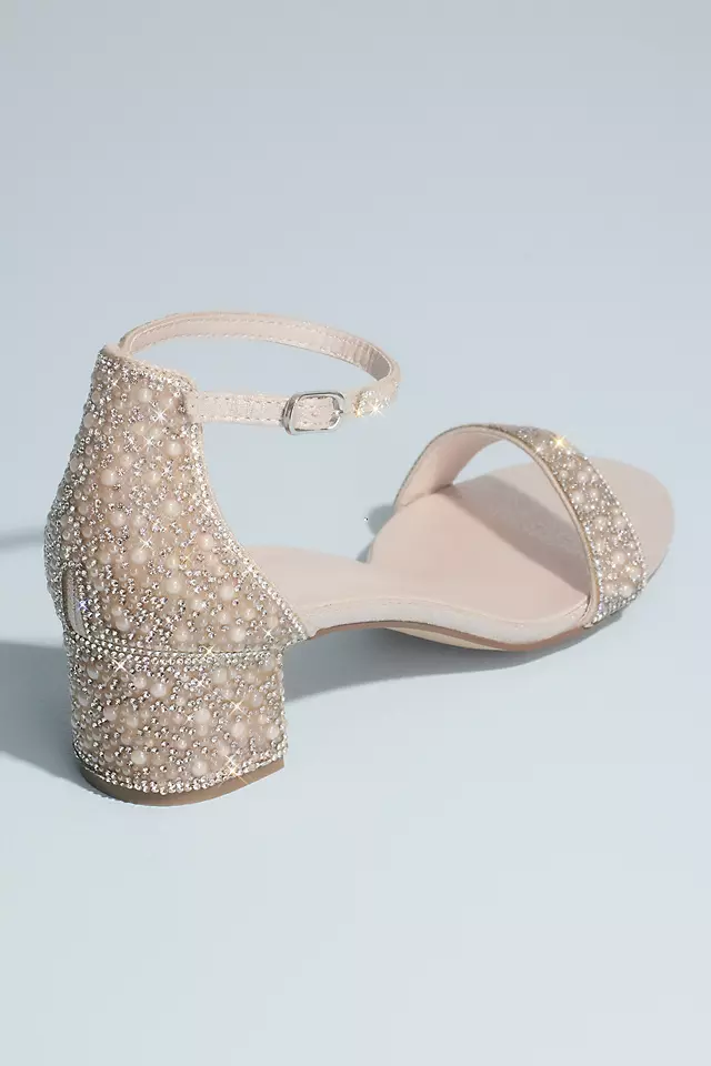 Crystal and Pearl Block Heel Sandals Image 2
