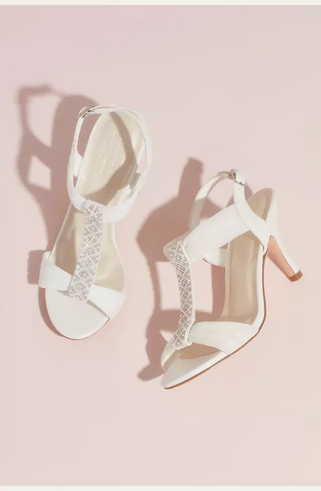 Pearl and Crystal T-Strap Mid-Heels Image