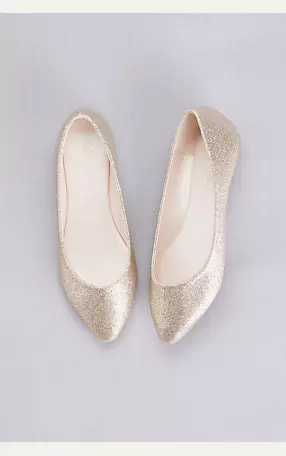 Allover Glitter Pointed Toe Flats Image 4