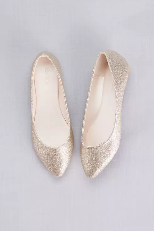 Allover Glitter Pointed Toe Flats Image 4