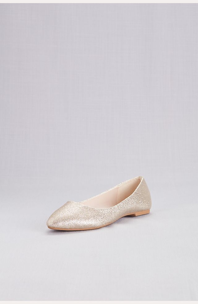 Allover Glitter Pointed Toe Flats | David's Bridal