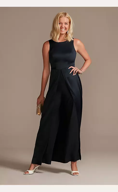 Crepe Jumpsuit with Satin Overskirt Image 1