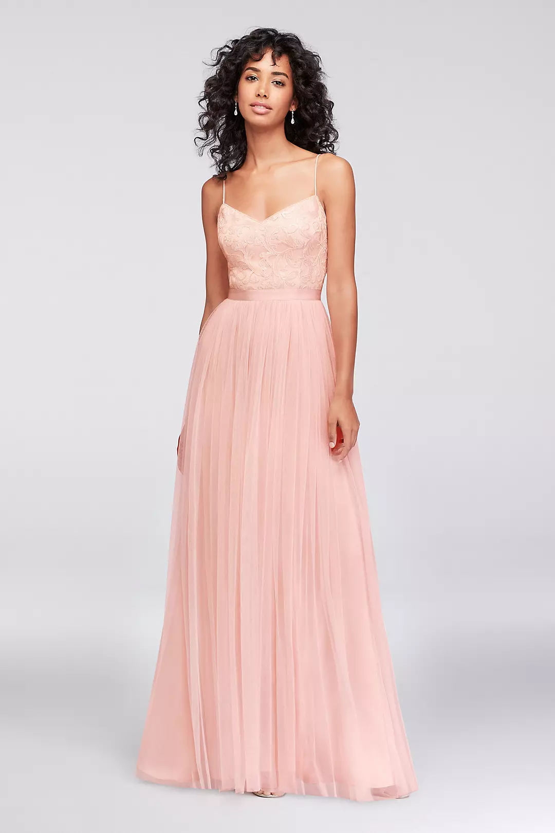 Sequin and Tulle A-Line Bridesmaid Dress Image