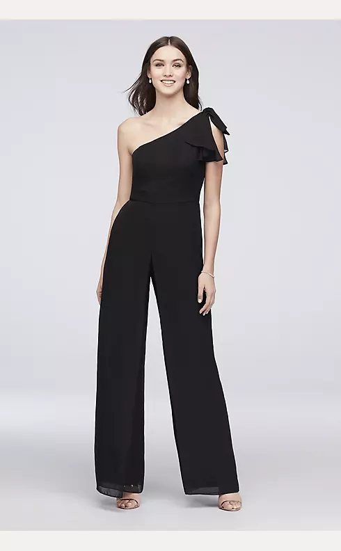 Black Elegant Dew Shoulder Blending One-piece Jumpsuit