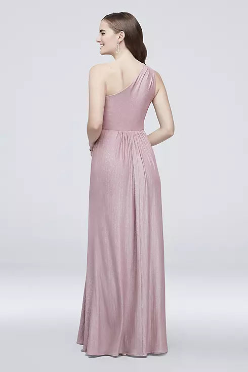 One-Shoulder Textured Foiled Jersey A-Line Dress Image 2