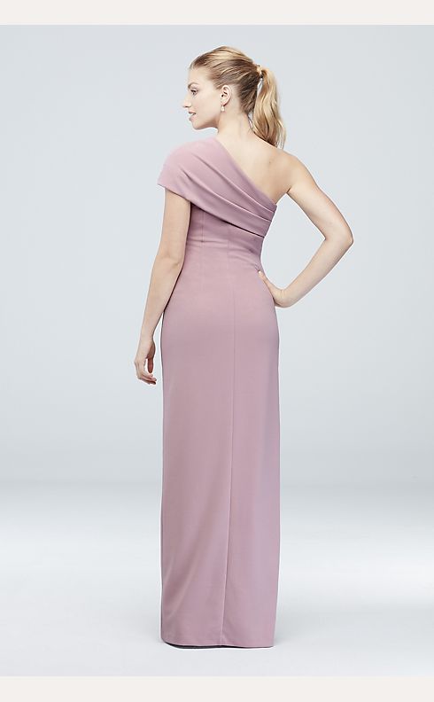 Ruched One-Shoulder Stretch Crepe Dress