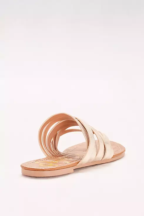 Metallic Strappy Flip Flop Sandals Image 2