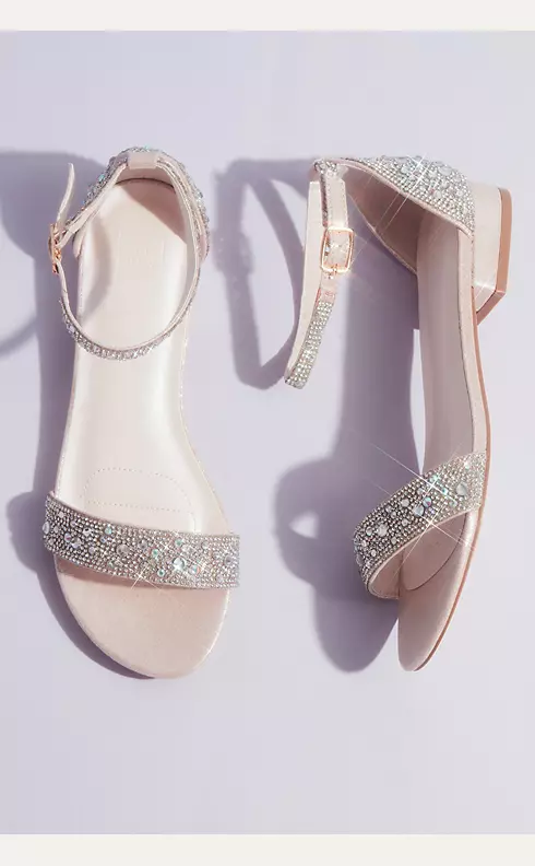 Crystal-Encrusted Flat Sandals | David's Bridal
