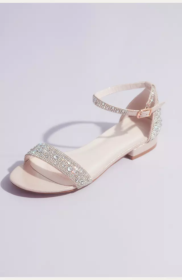Crystal-Encrusted Flat Sandals | David's Bridal