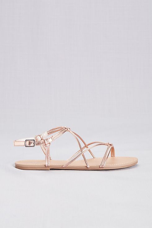 Strappy Flat Sandals with Ankle Closure Image 3