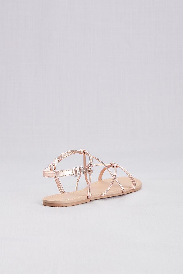 Strappy Flat Sandals with Ankle Closure Image 2