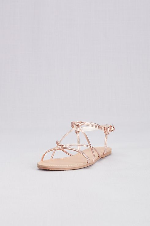 Strappy Flat Sandals with Ankle Closure Image