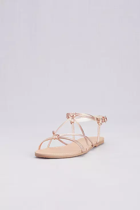 Strappy Flat Sandals with Ankle Closure Image 1