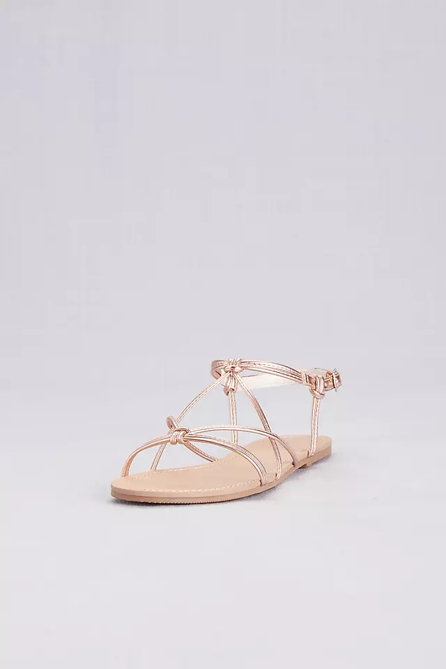 Strappy Flat Sandals with Ankle Closure Image