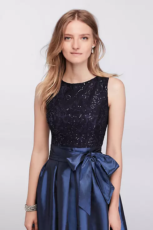 Short Dress with Full Skirt and Sequin Bodice Image 3