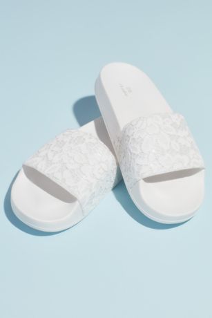 white sparkly sandals