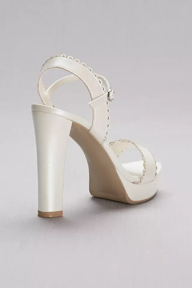 Pearlized Platform Sandals with Scalloped Edges Image 2