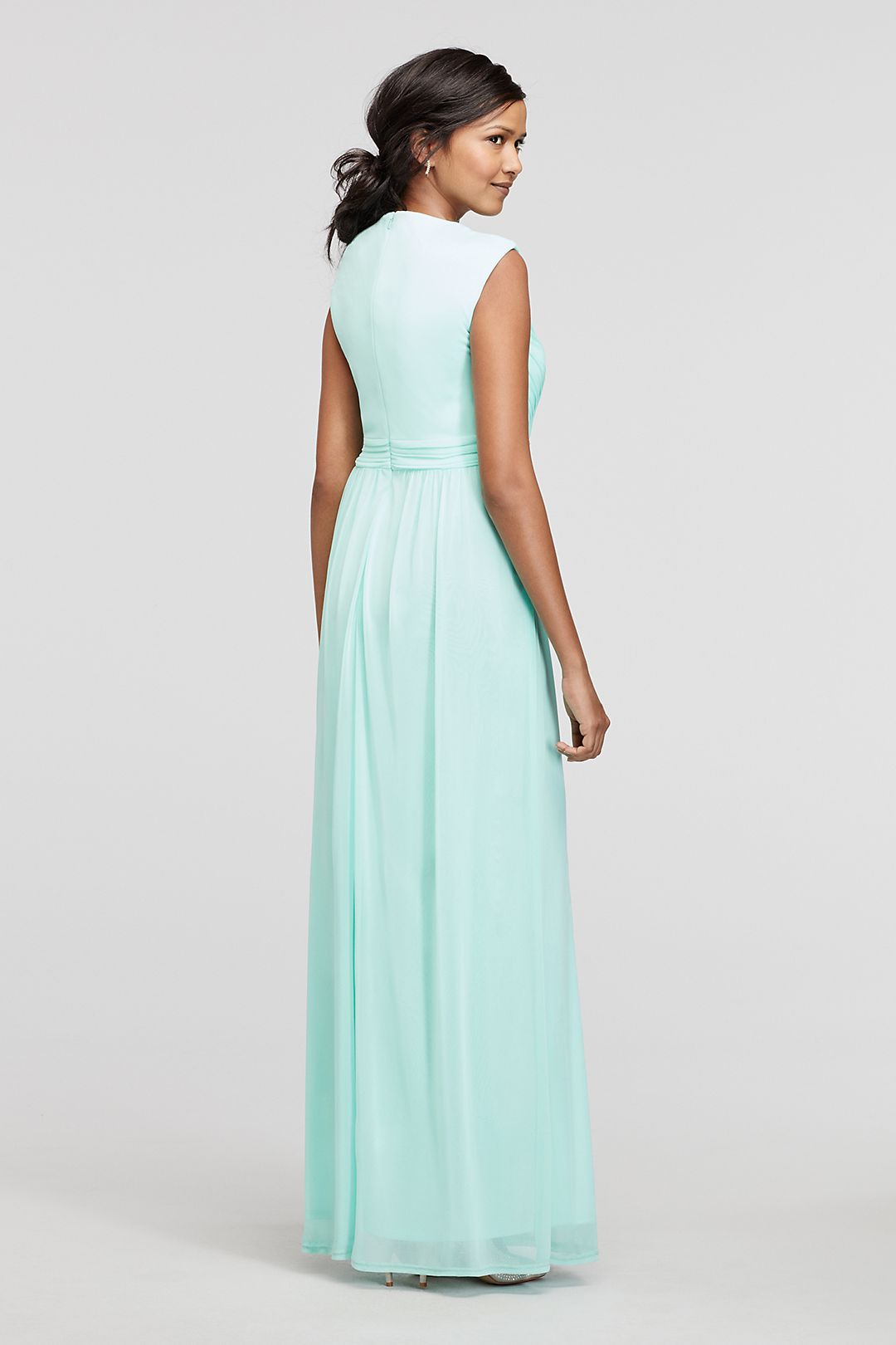 Long Jersey Ruched Bodice Dress with Beaded Waist Image 2