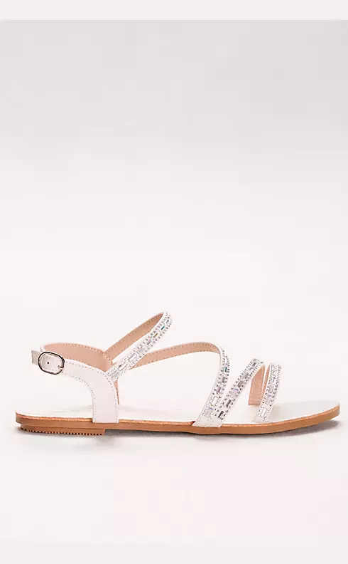 Asymmetric Strap Sandals with Crystal Details Image 3