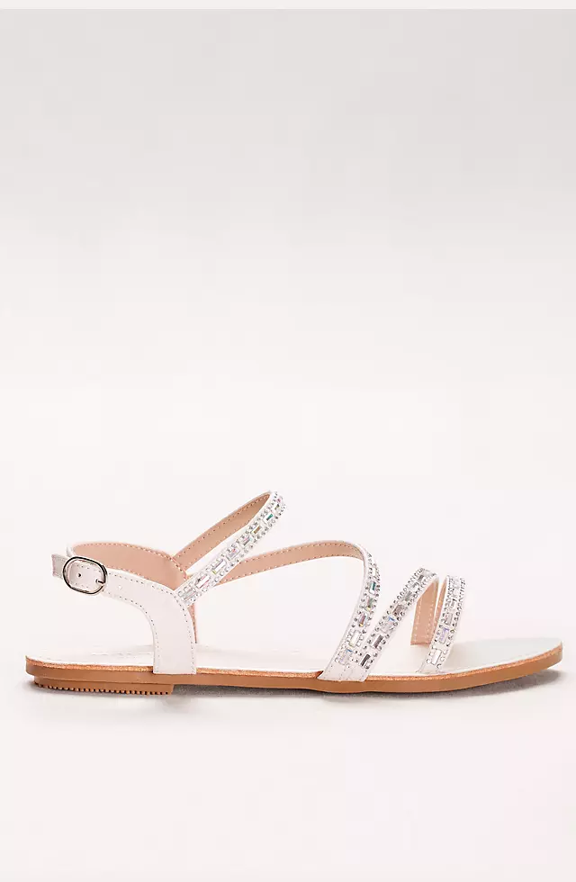 Asymmetric Strap Sandals with Crystal Details Image 3