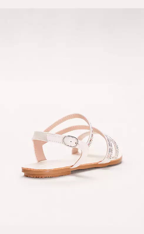 Asymmetric Strap Sandals with Crystal Details Image 2