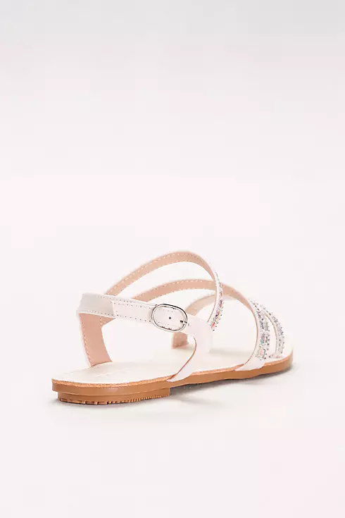 Asymmetric Strap Sandals with Crystal Details Image 2