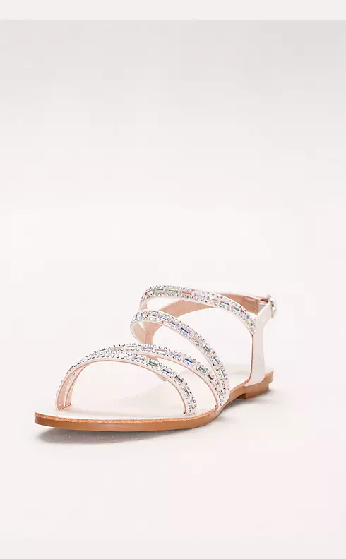 Asymmetric Strap Sandals with Crystal Details Image 1