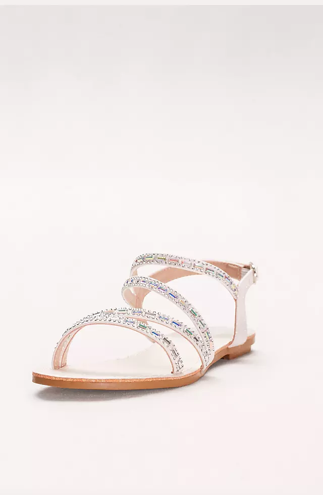 Asymmetric Strap Sandals with Crystal Details Image