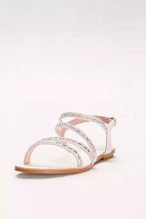 Asymmetric Strap Sandals with Crystal Details Image 1