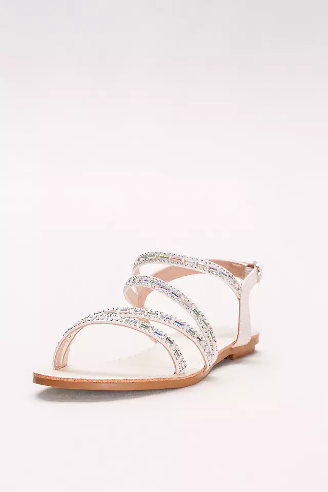 Asymmetric Strap Sandals with Crystal Details Image