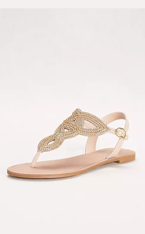 Swirling Bead and Crystal T-Strap Sandal Image 1