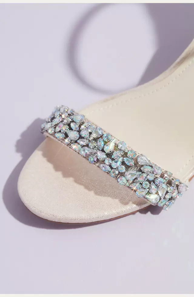 Mid-Heel Sandals with Iridescent Crystals Image 4