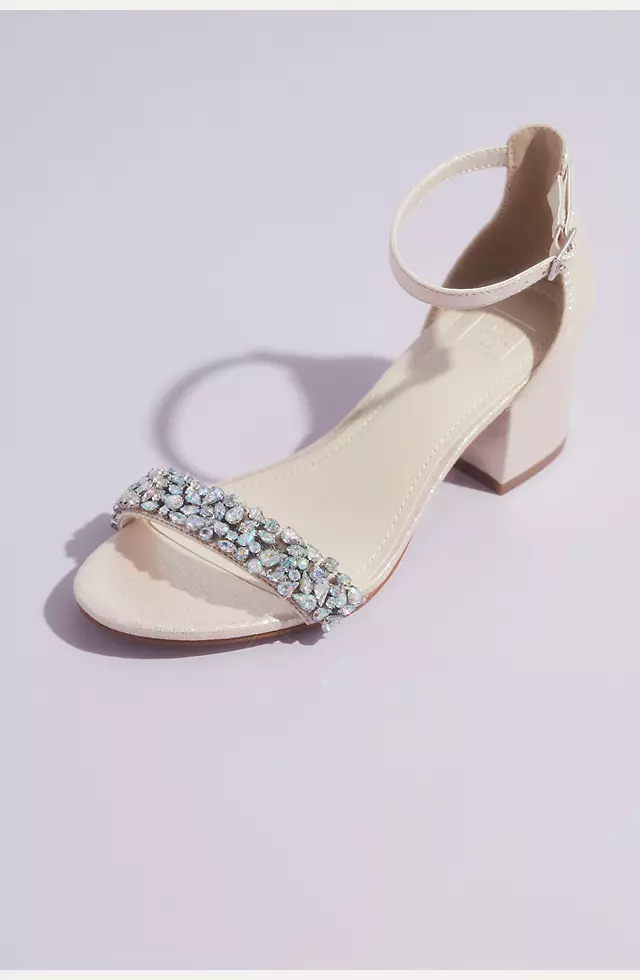 Mid-Heel Sandals with Iridescent Crystals Image