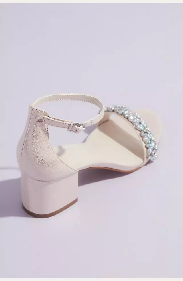 Mid-Heel Sandals with Iridescent Crystals | David's Bridal