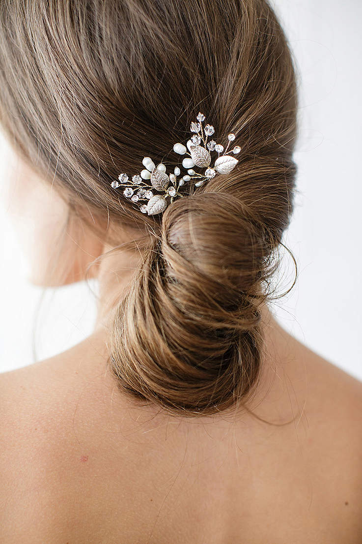 Women Wedding Bridal Pearl Hairpins Flower Crystal Stone Hair Accessories Pins 