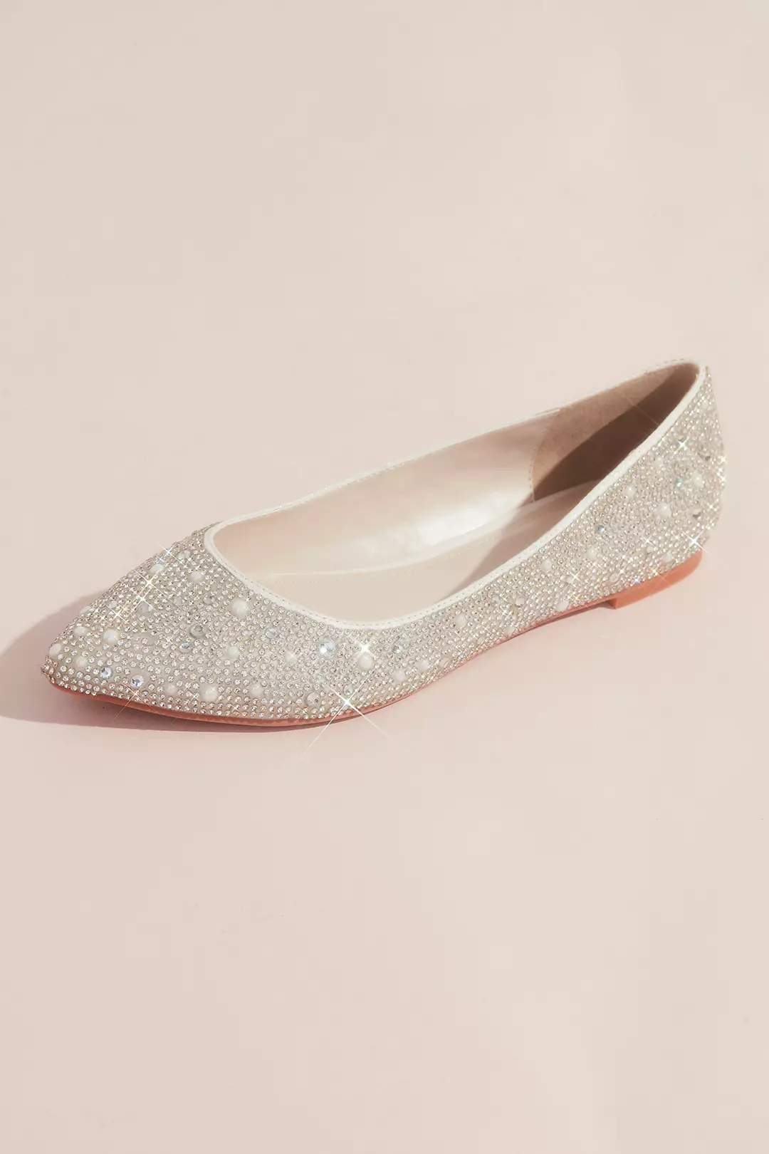 Crystal and Iridescent Stone Ballet Flats Image
