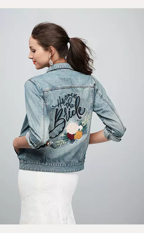 Here Comes The Bride Embroidered Jean Jacket Image 1