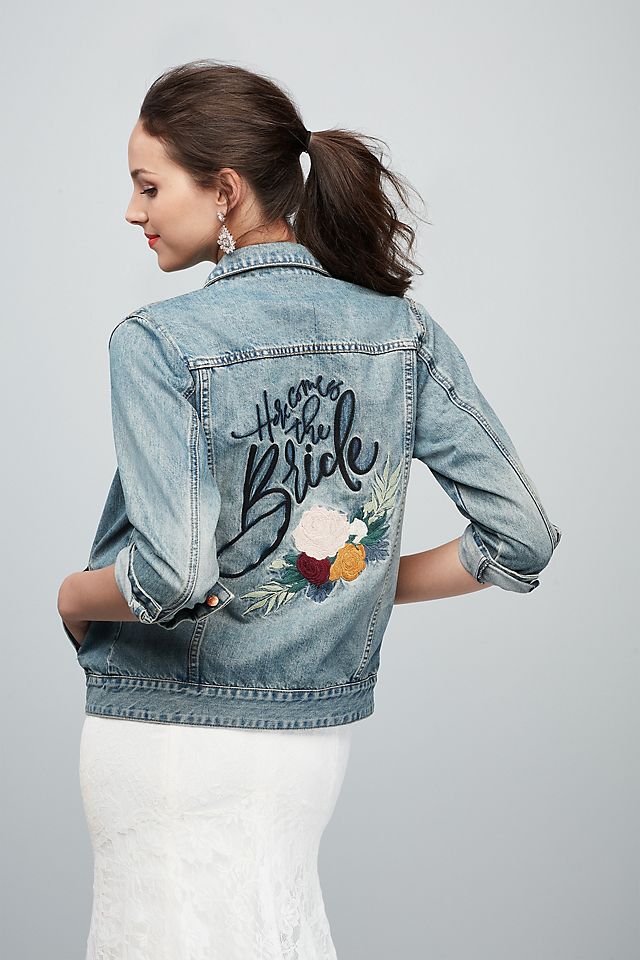 Here Comes The Bride Embroidered Jean Jacket Image 6
